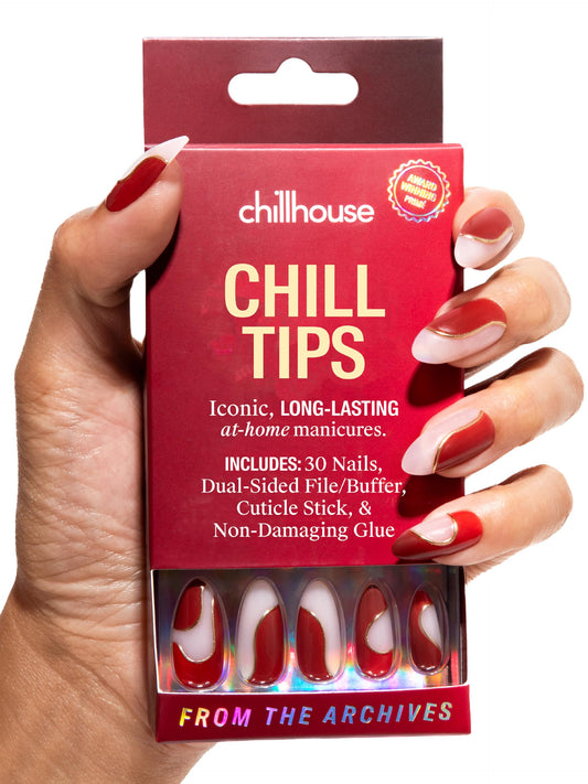 Chillhouse - Chill Tips, Press on Nails Kit - From the Archives (Almond) - 30 Nail Shapes & Sizes - Up to 2 Weeks of Wear- Customizable Fit- Reusable- Latina Founded & Women Owned- Beauty & Self Care