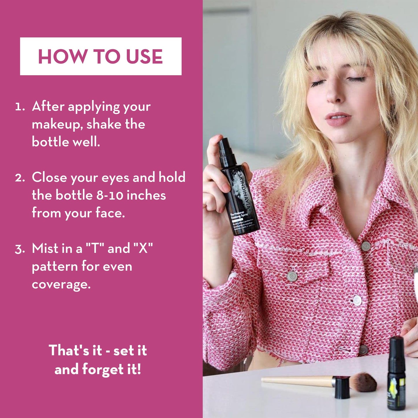 Skindinavia The Makeup Finishing Spray, Bridal Makeup Cooling Setting Spray, All-Day Wear, Long-Lasting Up to 16+ Hours, Heat-Resistant & Waterproof, Wedding Day, Bridal Shower Gift, 2.0 Oz