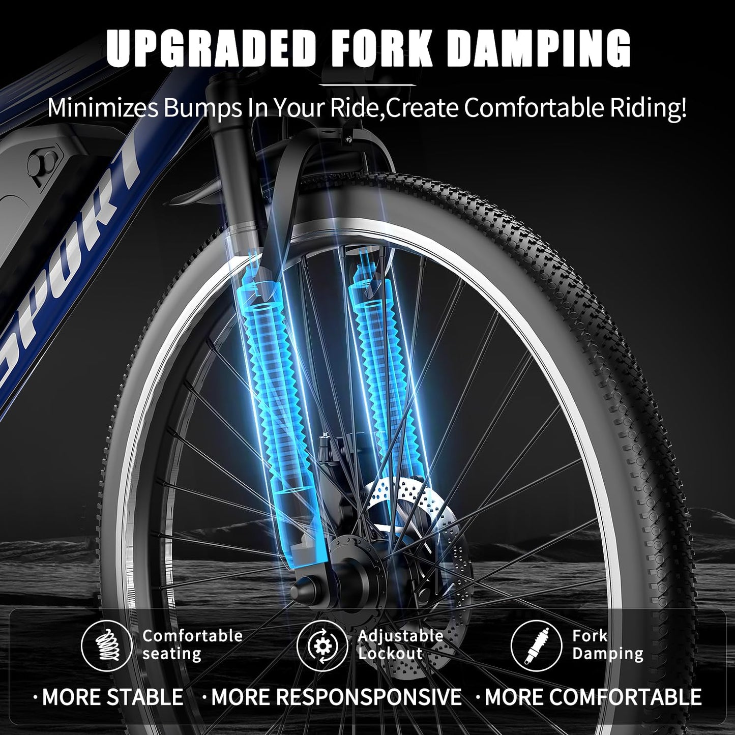 ASKGO Electric Bike for Adults, 1500W Peak Mountain Ebike with 28 MPH, 65 Miles Range, 7 Speeds, 48V 10.4Ah Removable Battery 26" Ebike for Commute