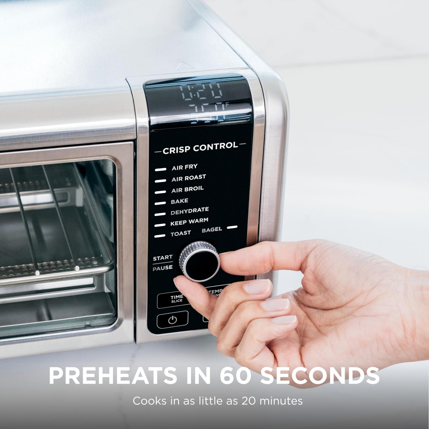 Ninja Digital Air Fryer & Toaster Oven | 8-in-1 Functionality | Flip-Up Design | XL Capacity | Air Fry Basket, Sheet Pan, Wire Rack & Crumb Tray | 1800 Watt | Silver | SP101
