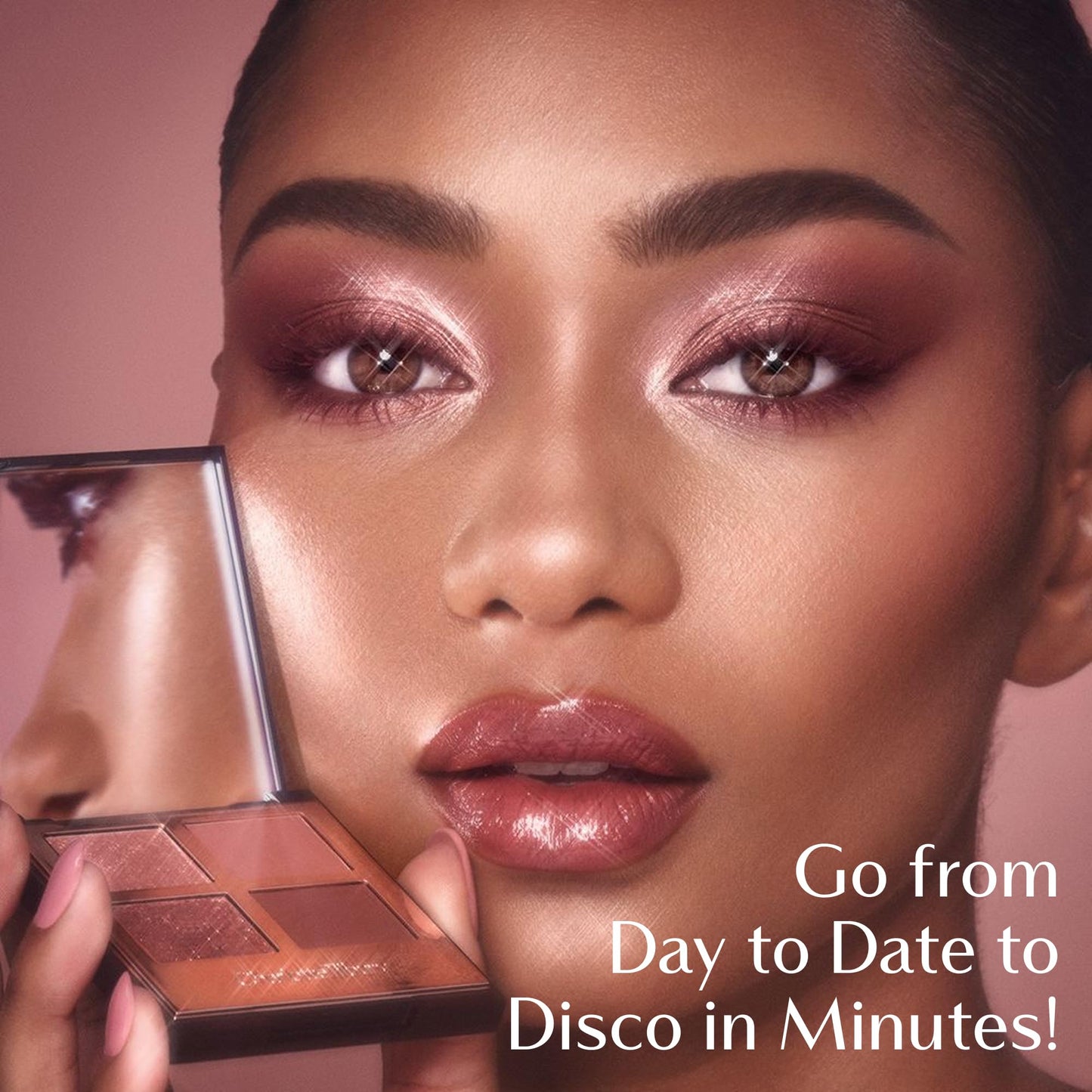 Charlotte Tilbury Luxury Palette Eyeshadow - Shimmer, Metallic & Satin Matte Eyeshadow Quad with a Rich Powder Formula - Includes 4 Complementary Shades - Pillow Talk