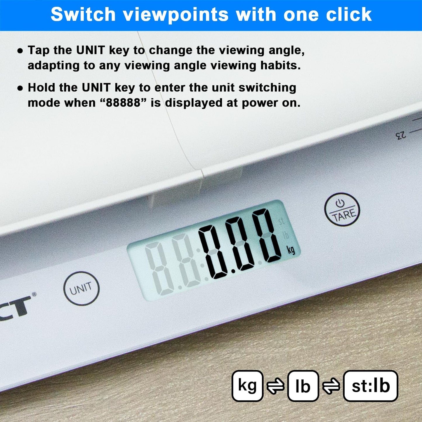 ACCT Digital Baby Scale, 4-in-1 Body Scale for Weighing up to 400 lb, Multifunctional Infant Scale,Pet Scale for Kitty and Puppy, Removable Scale with Hold Function