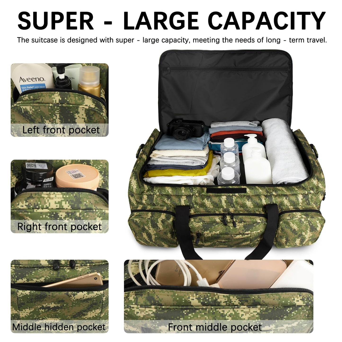 TENFLY Large Rolling Military Deployment Bag, 120L Heavy Duty Tactical Duffel with Wheels, Waterproof Luggage for Travel Camping Outdoor Adventures and Gear Storage