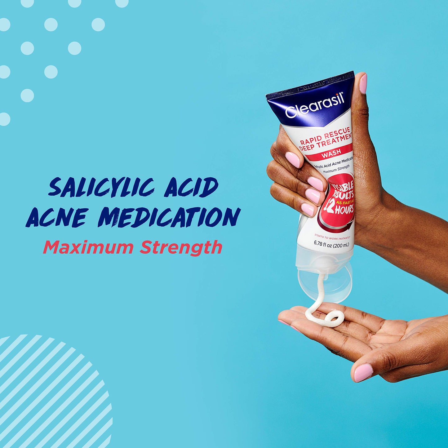 Clearasil Rapid Rescue Deep Treatment Acne Face Wash, Maximum Strenght with 2% Salicylic Acid Acne Medication, Acne-Facial Cleanser, 6.78 fl oz (Pack of 3)