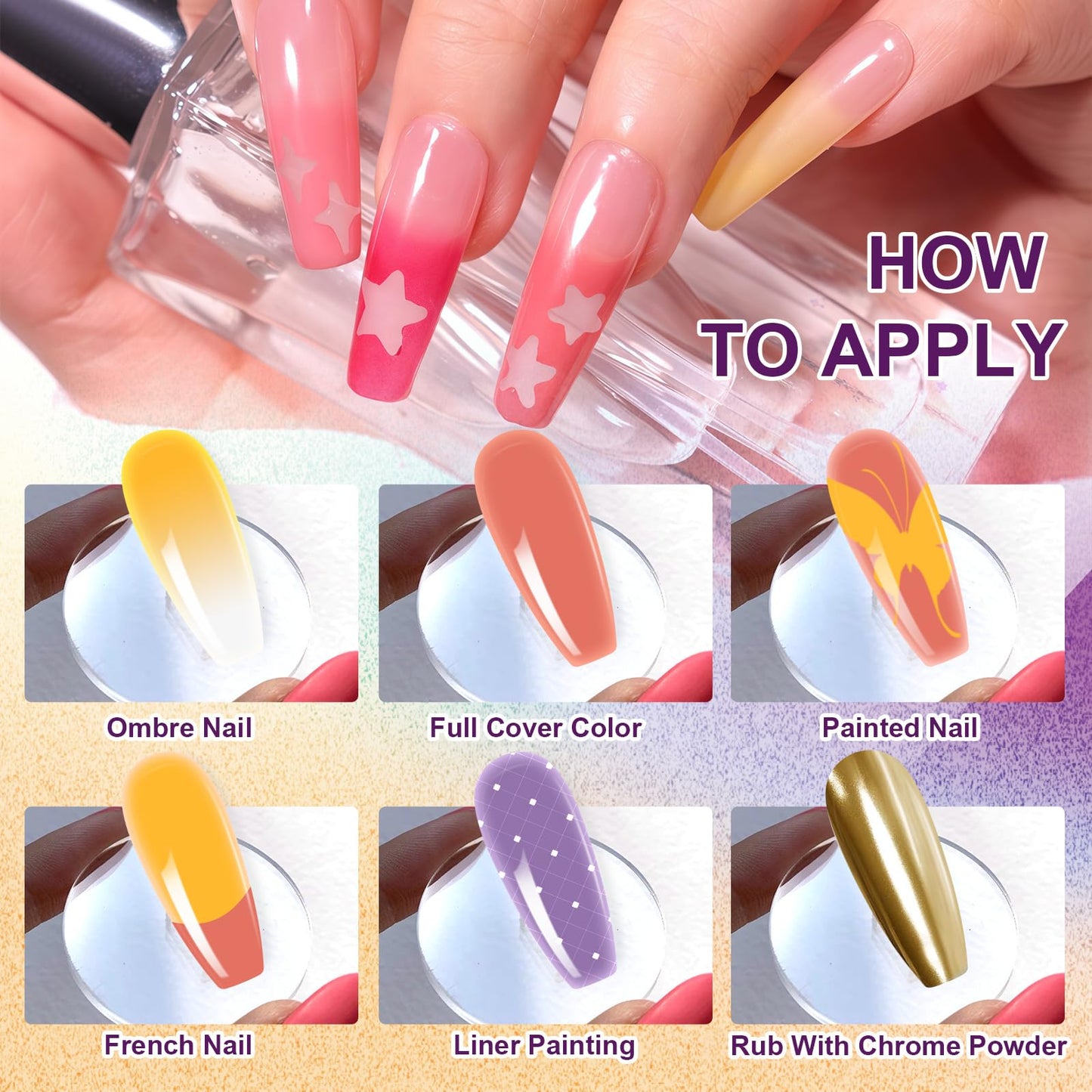 U-Shinein Gradient Painting Gel, 9 Colors Ombre Gel Nail Polish forPigment Pat Aura Nails French Manicure Soak Off UV Long-lasting Home Salon DIY Nail Art Victorian Oddity Color
