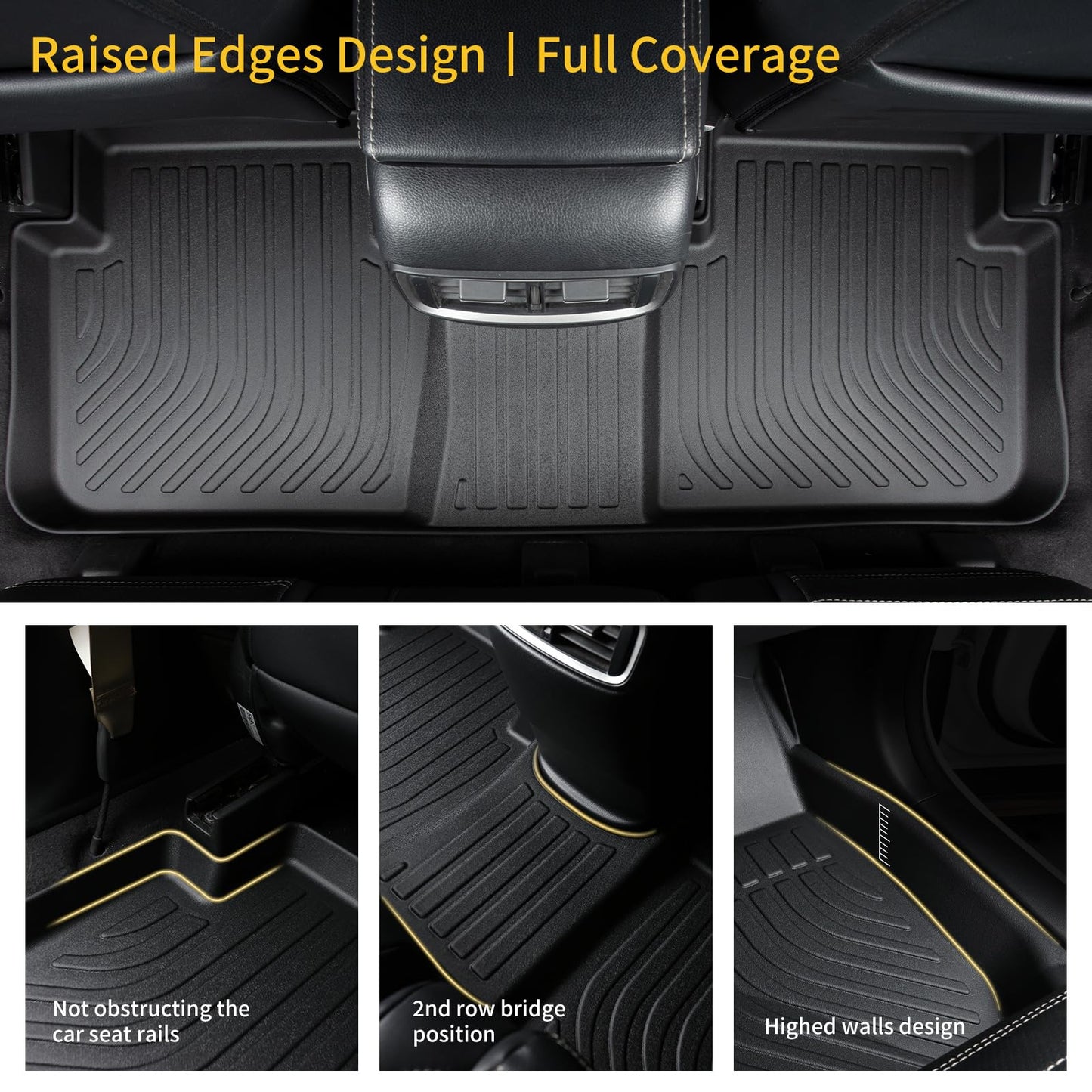 GINOWY-Floor Mats & Cargo Liner for Genesis GV70 2022-2026 (Not fit Electrified GV70), All Weather Car Floor Mats Cargo Liner TPE Rubber Trunk Mat Trunk Liner, GV70 Accessories Mats