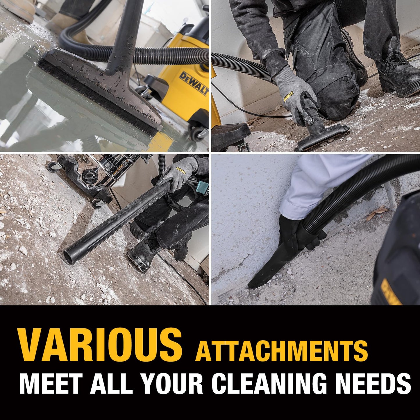 DEWALT 6 Gallon STEALTHSONIC Wet Dry Shop Vac, 5 Peak HP Shop Vacuum Wet and Dry, Ultra Quiet Shopvac with Powerful Suction, Wet Dry Vacuum Cleaner for Home, Garage, Workshop, Jobsite, DXV06P-QT