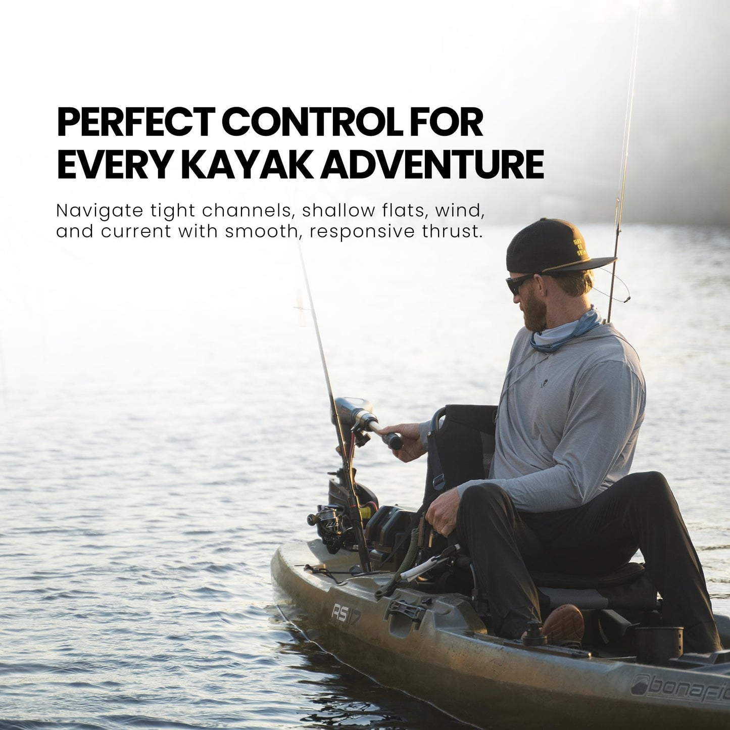 Newport Kayak Series 55lb Thrust Transom Mounted Saltwater Electric Trolling Motor w/LED Battery Indicator (24" Shaft)