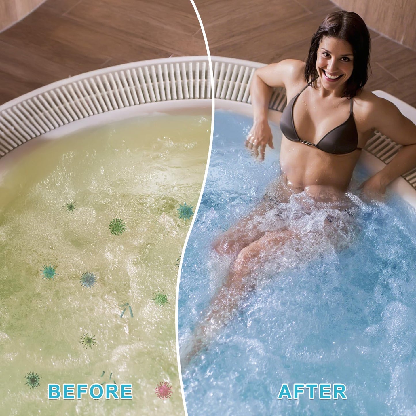 Bromine Tablets for SPA Hot Tub 1 inch Tabs Brominating Tablets Booster Soft Water Feel No Chlorine Odor Chemical Sanitizer