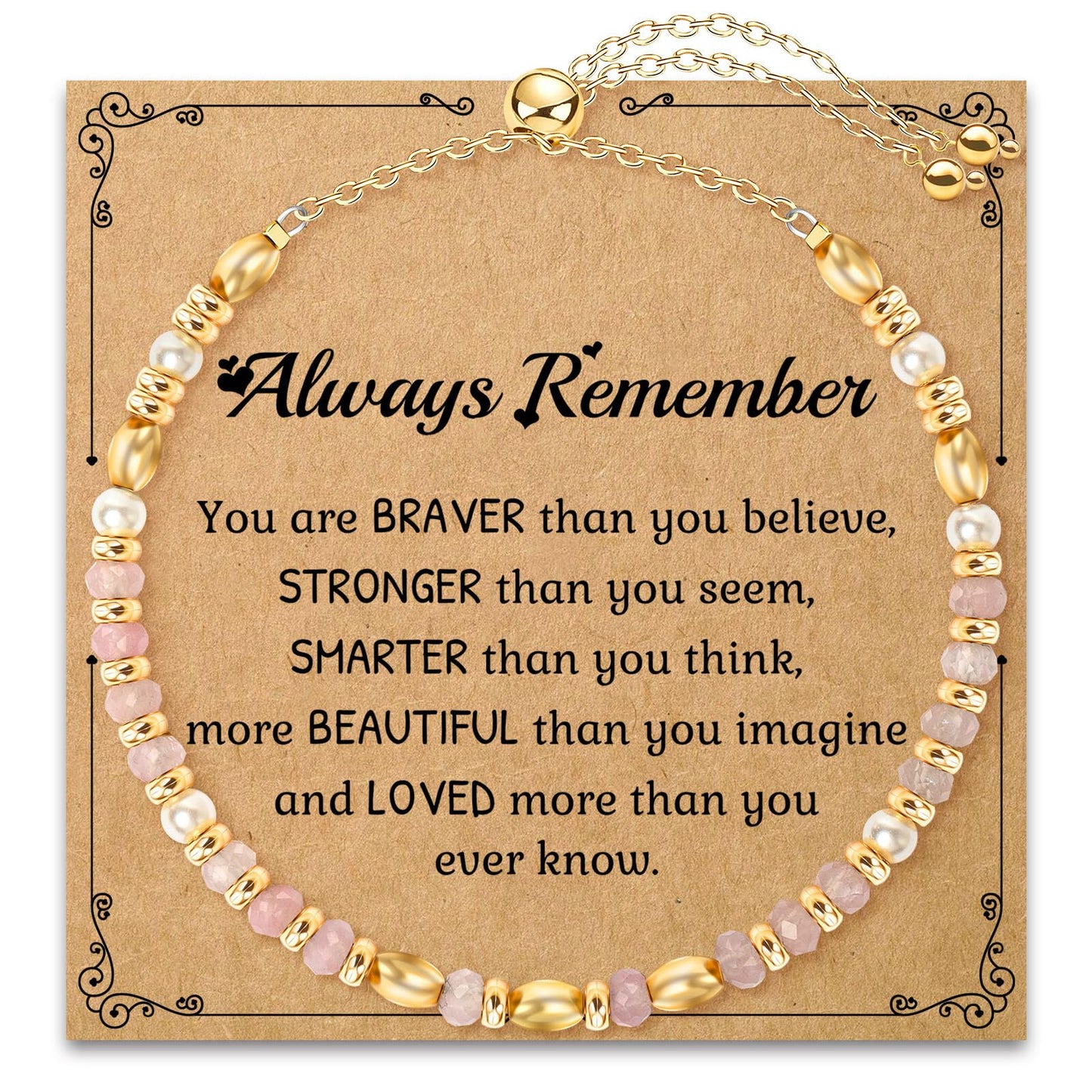 AGOT Bracelet Gifts for Women: Healing Natural Stone Bracelets with Positive Affirmations - Get Well Soon Gift for Mom Aunt Daughter Best Friends Sister Birthday Christmas Valentine's Day Graduation Jewelry