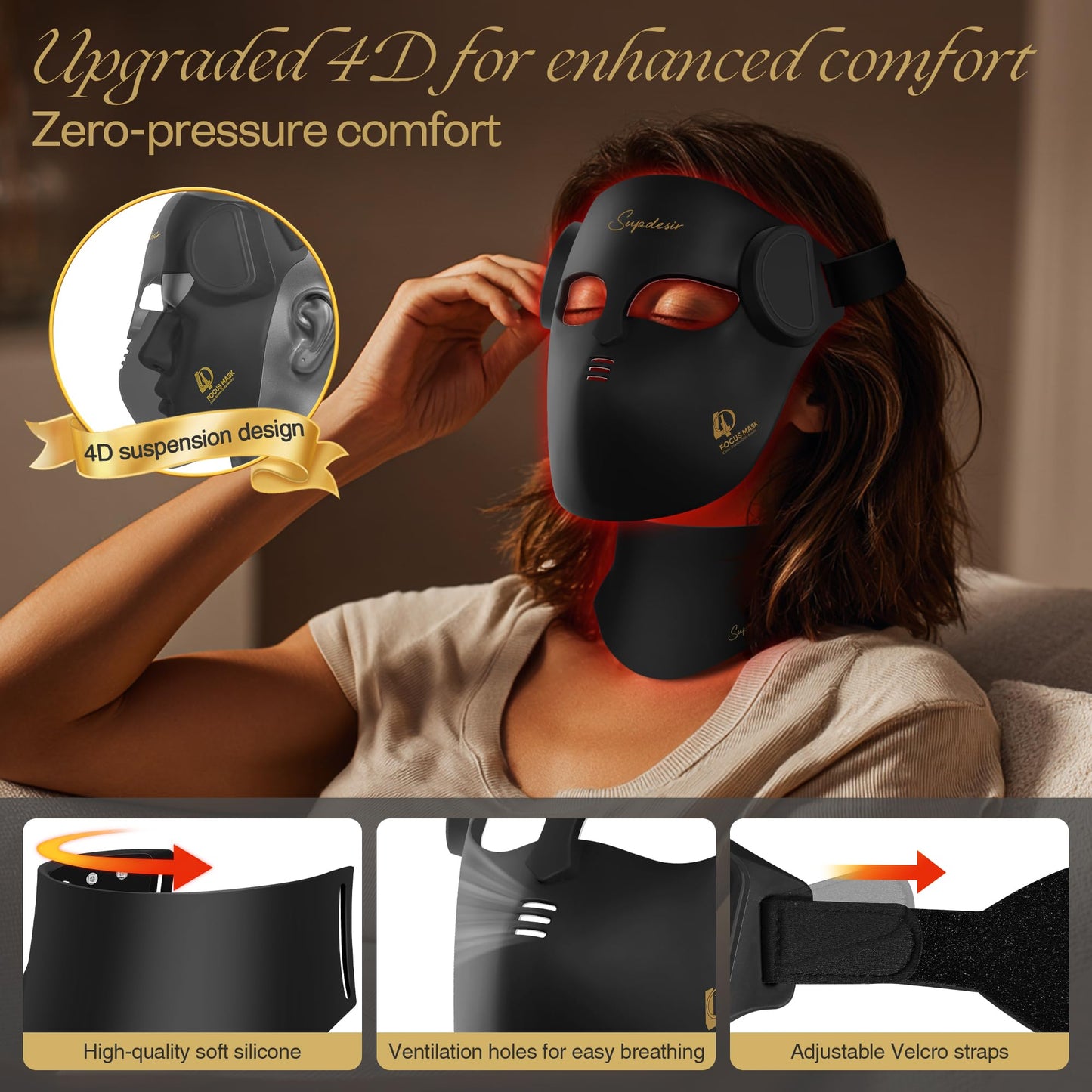 Red Light for Face and Neck, 7 Colors Facial Skin Care Tool for Home Use