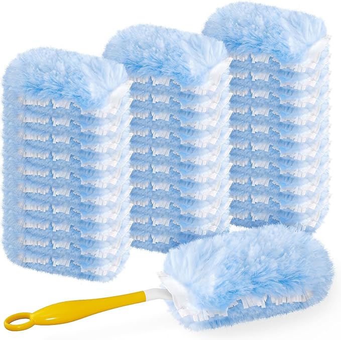 Duster Refill for Swiffer Duster, 30 Count Heavy Duty 2 Side 360Â° Duster Refills with 1 Handle, 4X Microfibers, Disposable Multi Surface Dusters for Cleaning
