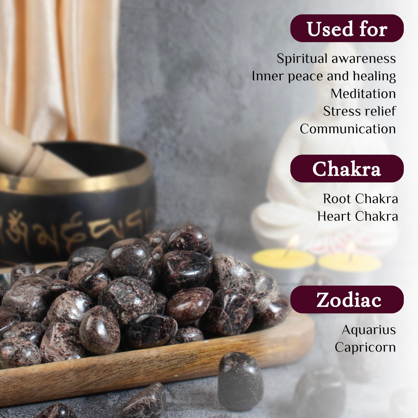 ZAICUS 1lb Garnet Tumbled Stones | Polished Crystals Healing | Natural Stones | Feng Shui | Chakra Balancing | Good Luck | Reiki Gift | Home Decor | Size 20-25 mm