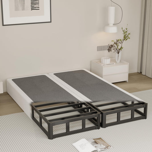 Yicensen Split California King Box Spring 5 Inch, Low Profile Heavy Duty Metal Box Spring Cal King Size with Fabric Cover, Noise-Free, Quick Assembly