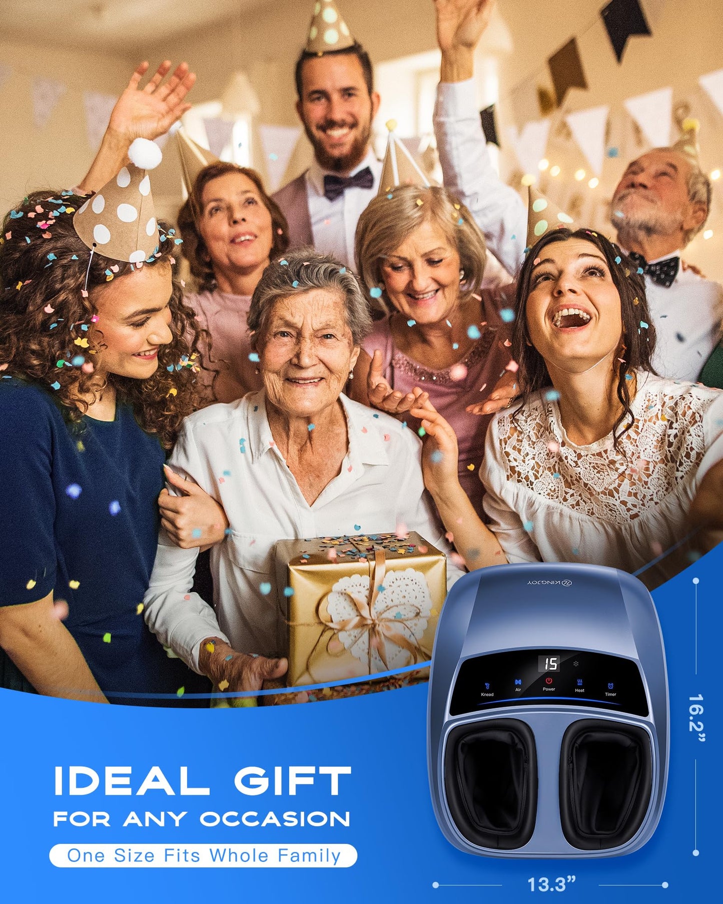 KINGJOY Foot Massager with Heat - Professional Shiatsu Deep Kneading for Neuropathy & Plantar Fasciitis Relief | 2026 Upgraded Model