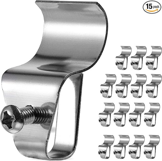 (15 Pack) Vinyl Siding Clips Hooks, No-Hole Needed Siding Hangers for Outdoor Mounted Home Security Cameras, Stainless Steel