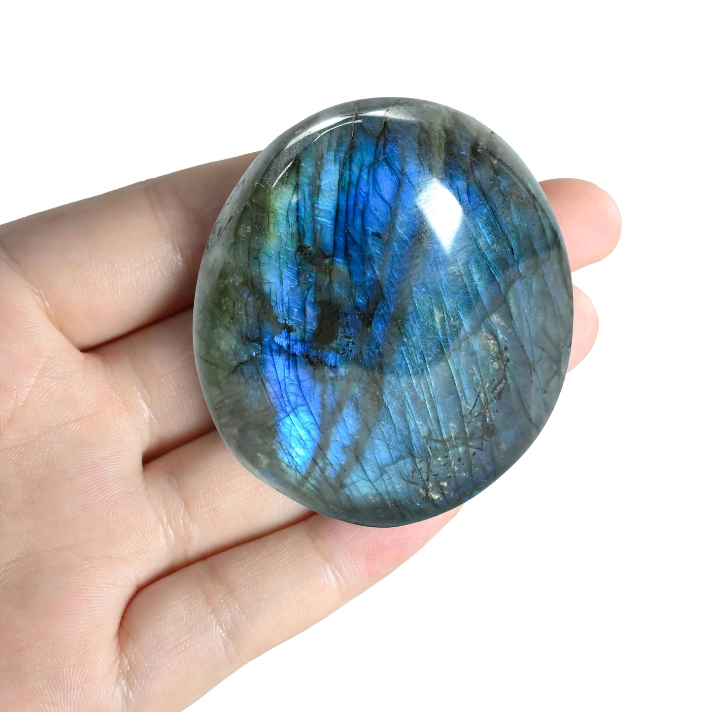 1PC Labradorite Crystals, Large Size Gemstone Labradorite Palm Stone, Irregular Shaped Labradorite Healing Stones, Natural Hand Carved Worry Stone Crystals for Meditation