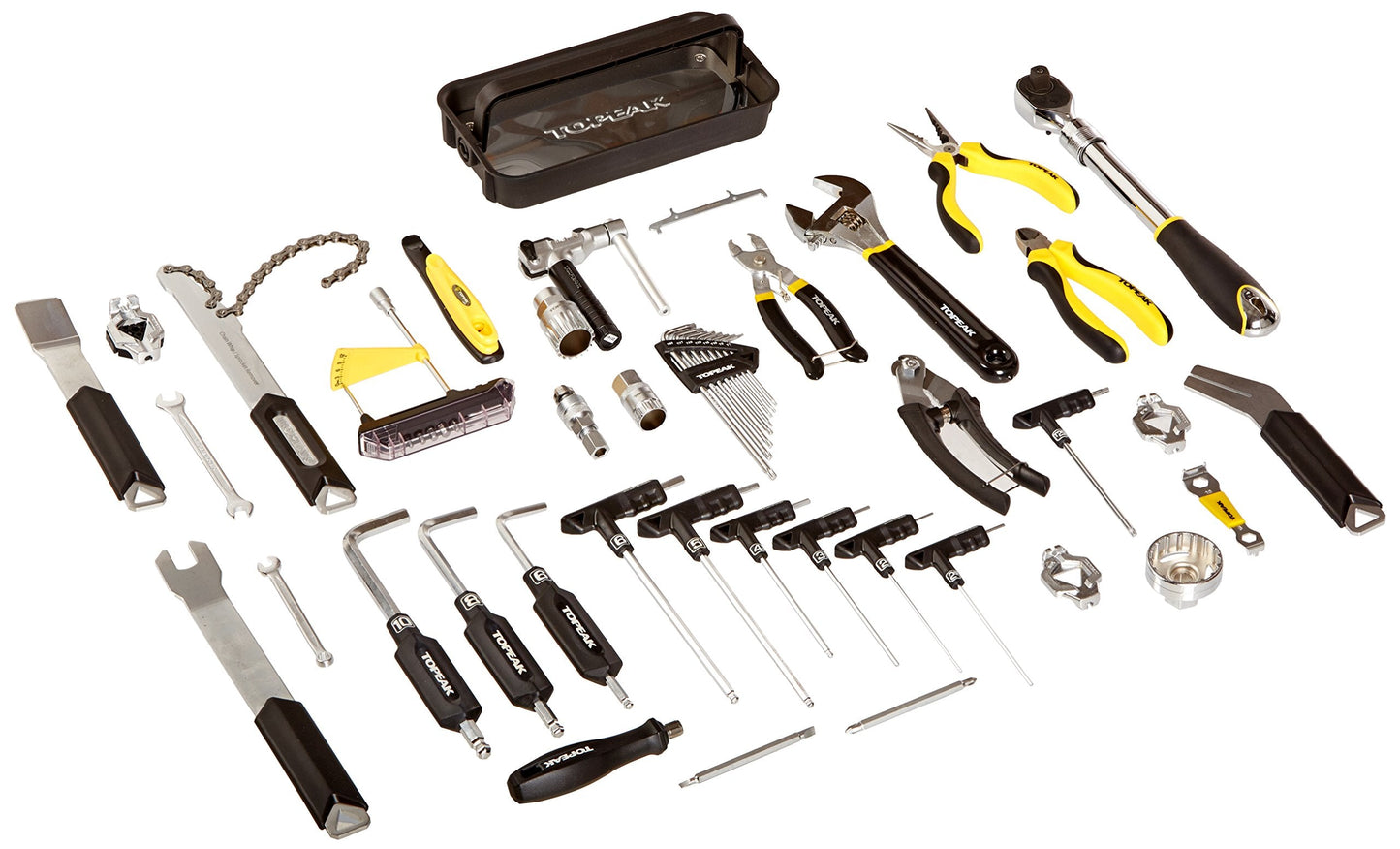 Topeak PrepStation Pro Bike Tool Station – Professional Rolling Workshop with 55 Tools (85 Functions), 7 Compartments, Extendable Base, Lift Handle & 5” Wheels for Mobile Bike Maintenance