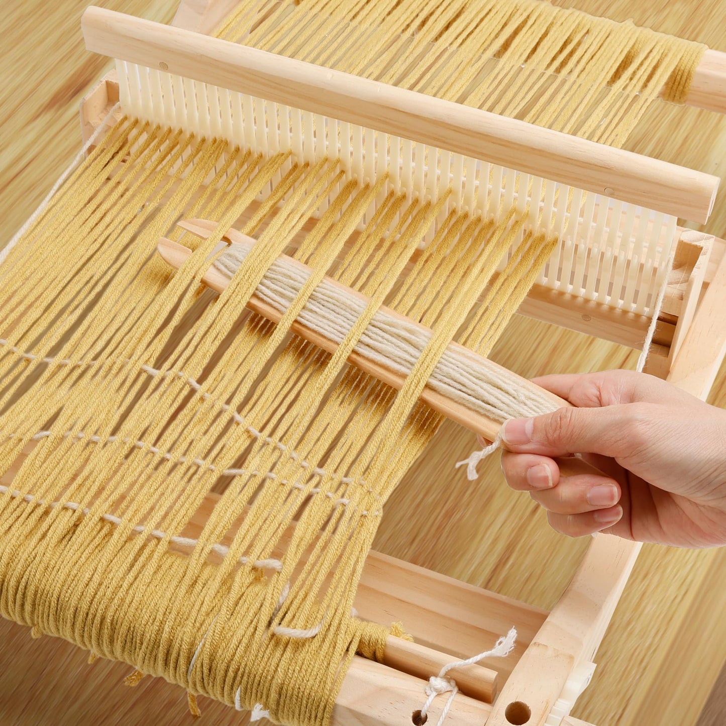 WILLOWDALE 12 Inches Rigid Heddle Loom, Weaving Loom Kit with Shed Stick, Wooden Multi-Craft Weaving Loom for Adults, Threads Warping Frame with Pegs and Yarn Stand, Frame Loom for Beginner