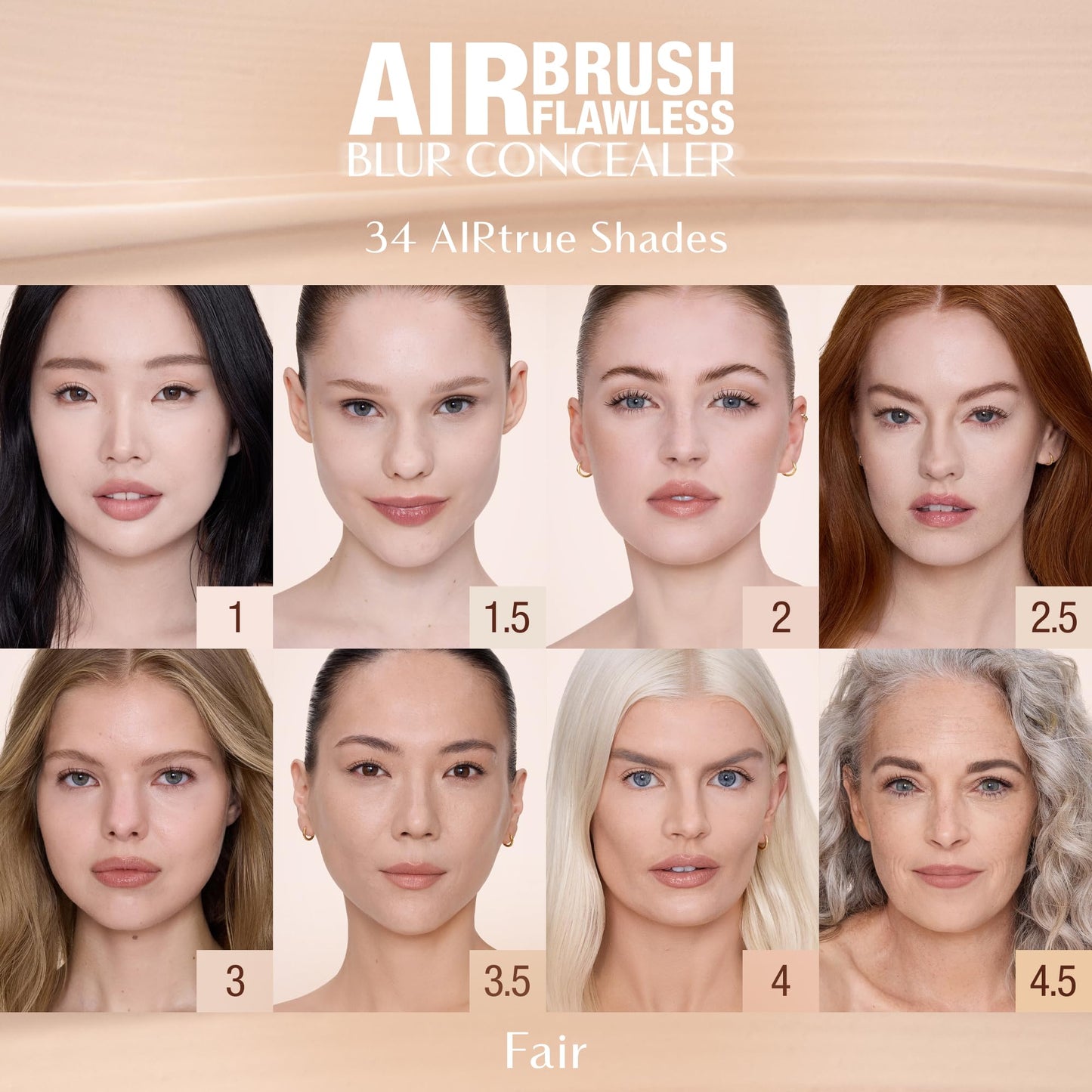 Charlotte Tilbury AIRbrush Flawless Blur Concealer - Concealer for Dark Circles, Blemishes & More - Hydrating, Full Coverage with a Natural Matte Finish - 4 Fair
