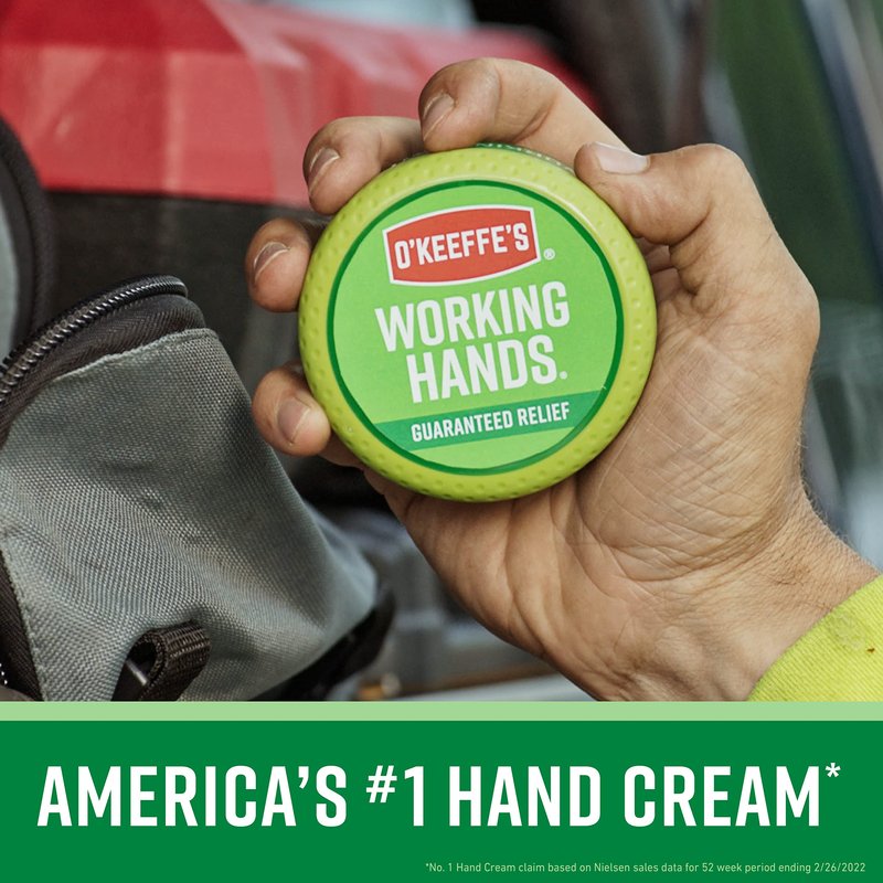 O'Keeffe's Working Hands Hand Cream, 6.8 oz Jar and Healthy Feet Foot Cream, 6.4 oz Jar - Repairing Skincare for Extremely Dry, Cracked Hands and Feet