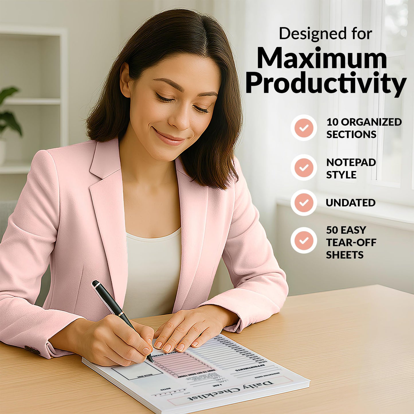 ADHD Planner for Adults & Women - 2026 Productivity Planner & Daily To Do List & Task Notepad, Neurodivergent Tools for Adults, Undated Full Focus Organization Pad with 50 Tear-Off Sheets, 8.5 x 11 Inch