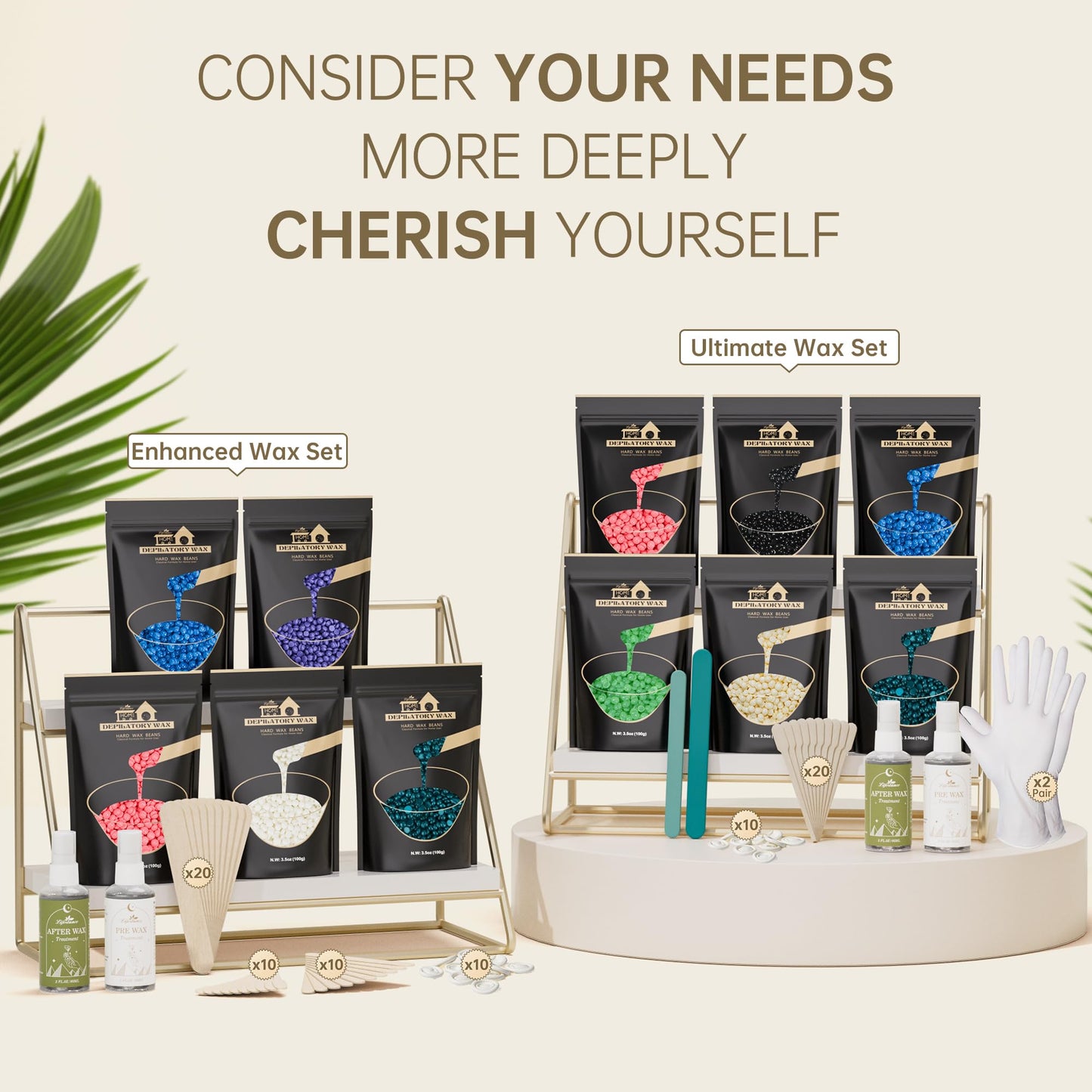 Lifestance Wax Beads Set, 6 Kinds of Waxing Beads, Hard Wax Beans with 44 Items, Perfect for Any Waxing Warmers, Wax Beads for Hair Removal for Full Body Bikini Armpit Underarm Eyebrow Face Leg