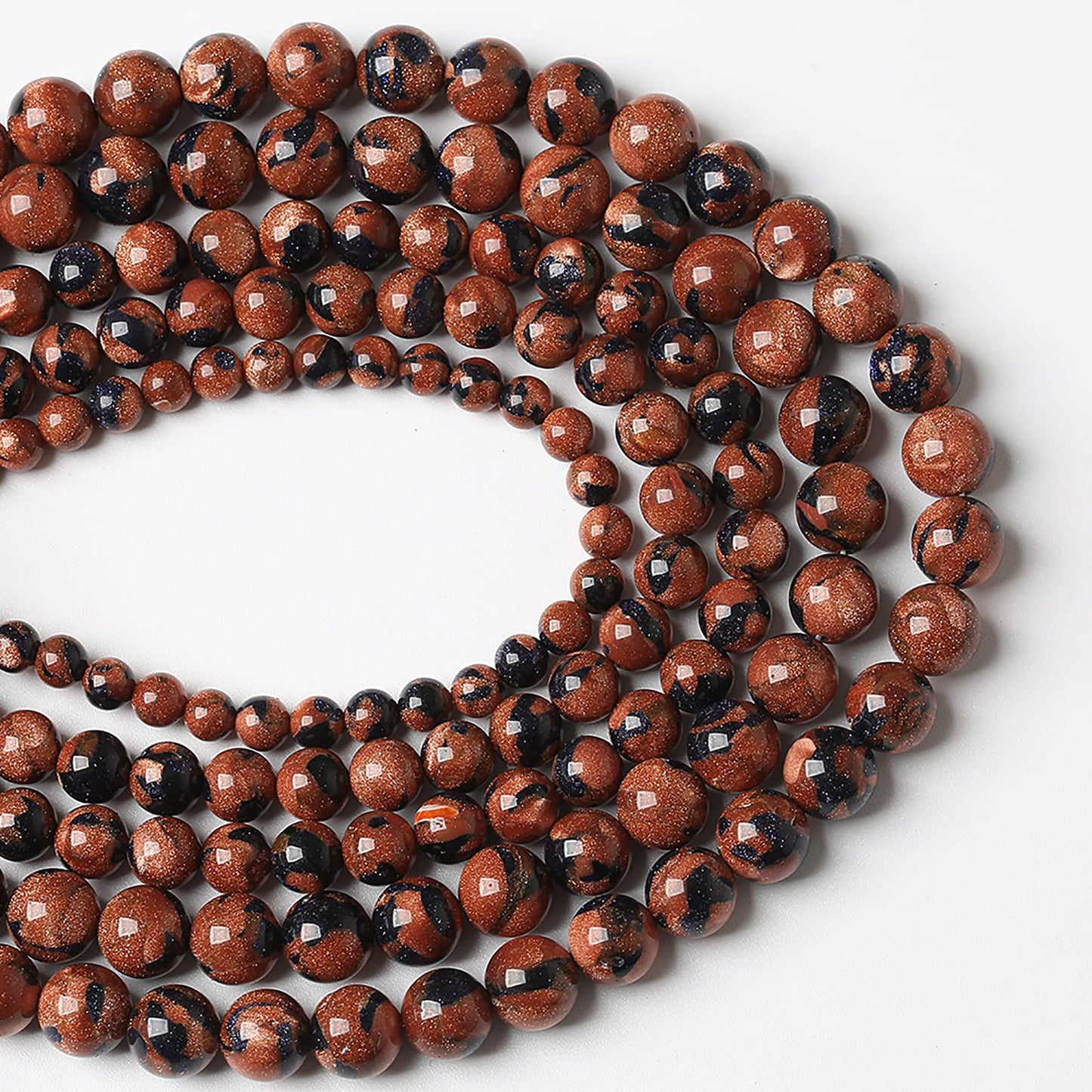 60pcs 6mm Starry Bicolor Sandstone Beads Natural Round Loose Spacer Beads for Jewelry Making DIY Bracelets Crystal Energy Healing Power Stone (6mm, Bicolor Sandstone Beads)