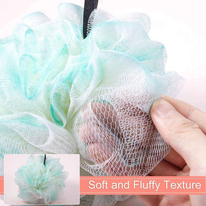Sunnyray 24 Pack Shower Loofah Bath Sponge Bulk Soft Loofah Exfoliating Body Scrubber Mesh Shower Puff Pouf Ball for Women and Men Bathroom