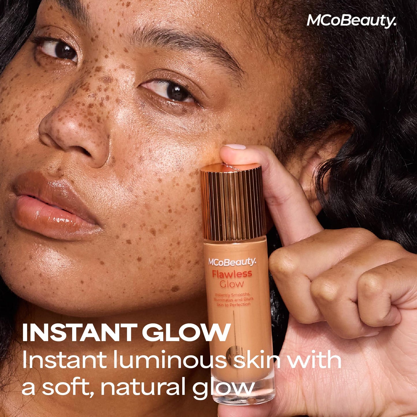 MCoBeauty Flawless Glow Luminous Skin Filter - 3.5 Light Medium - 4-in-1 Primer, Highlighter & Foundation Booster - Dewy Illuminating Tint Face Makeup with Squalane Vitamin E - Vegan & Cruelty Free