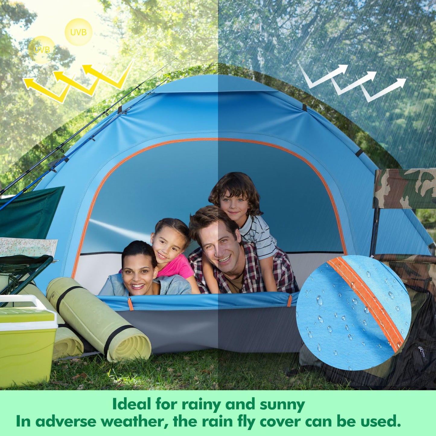 Woanger 10 Pack 10/16 Pack Bulk 2 Person Camping Tents for Homeless Lightweight Tent with Rain Fly and Carrying Bag Waterproof Windproof Setup Pop Up for Camping Backpacking Donation (Blue Green)