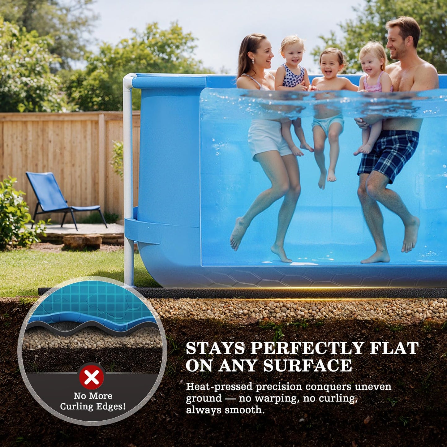 UIRWAY 21FT Round Pool Liner Pad for Above Ground Pools, [2026 New Pool Pad 300G/M² Thicker] Puncture Proof Heavy Duty Pool Ground Mat Under Pool Pad, Pools Bottom Liner Protector, Extend Liner Life