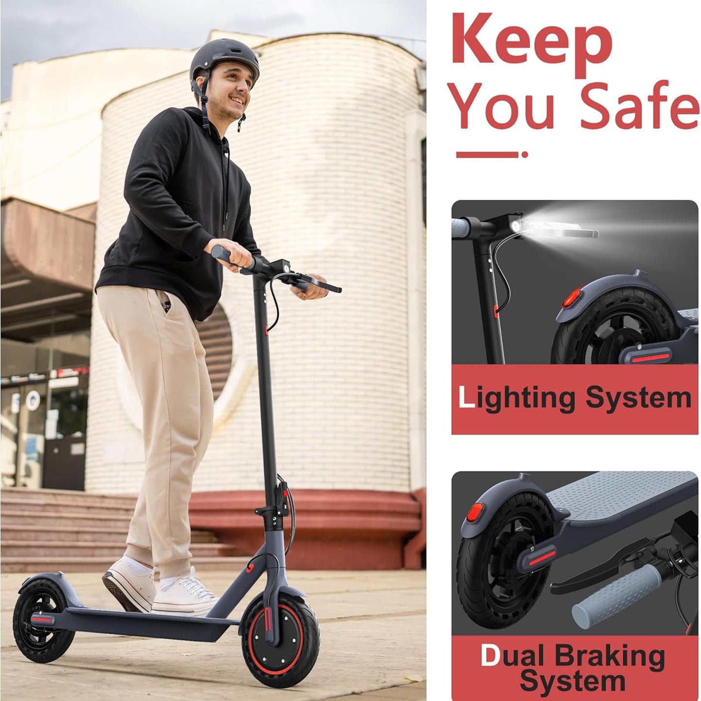 MAXSHOT Electric Scooter for Adults, 8.5/10/14" Tires, 19/22Mph, 350W/500W Motor, 21-28 Miles Range, Folding E-Scooter with Dual Suspension,APP Control