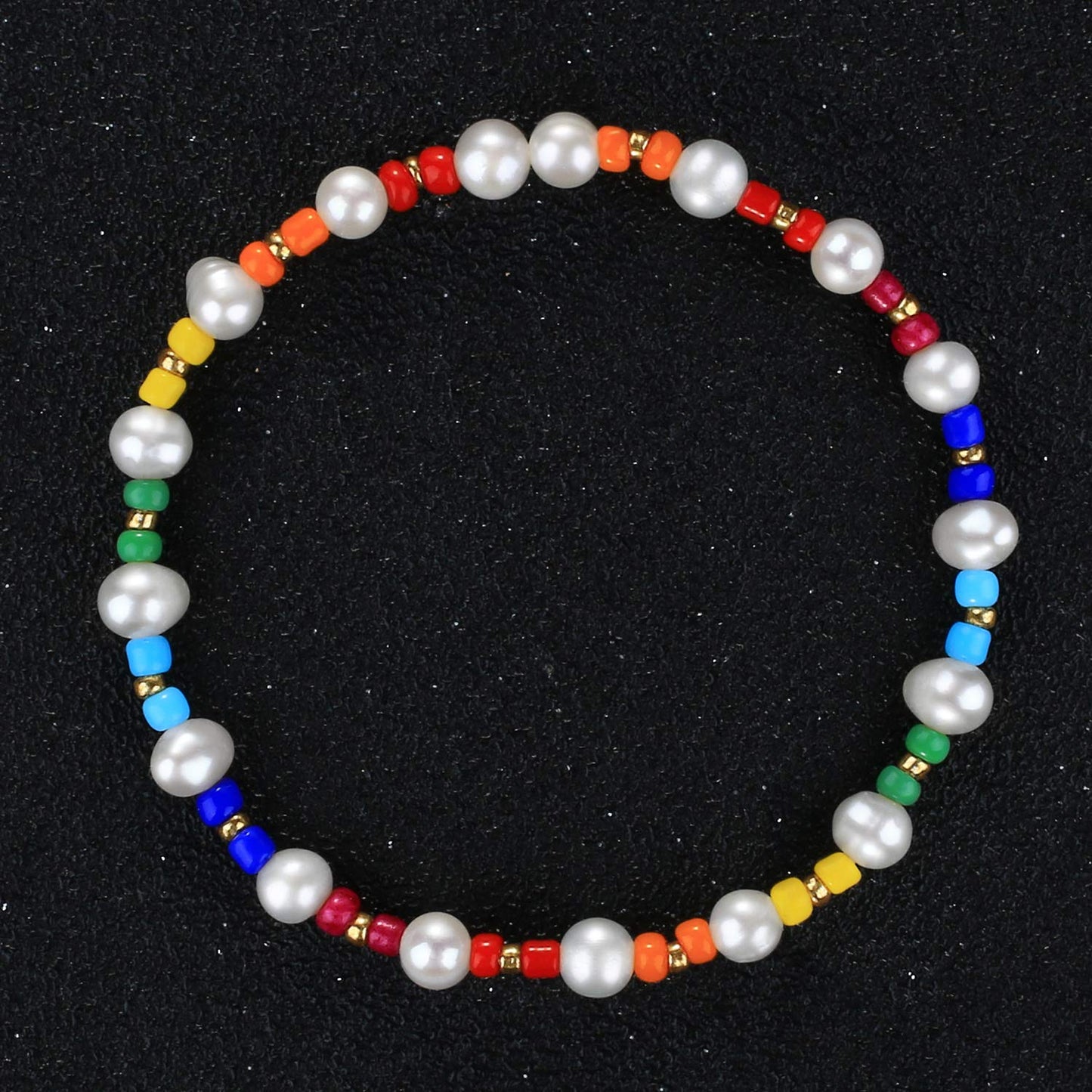 KELITCH Women Stretch Bracelets Pearl Beads Strand Bracelets Fashion Jewelry