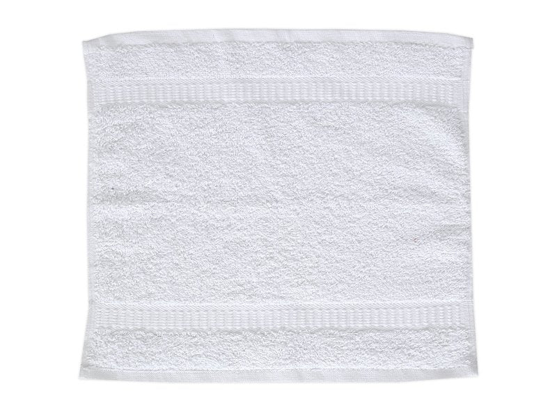 GOLD TEXTILES 100% Cotton Washcloth - 12 Pack | 13x13 inches | White - Ultra Soft, Highly Absorbent, Long Lasting and Quick Drying - Hotel & Spa Collection Cool Feel Fingertip Towels