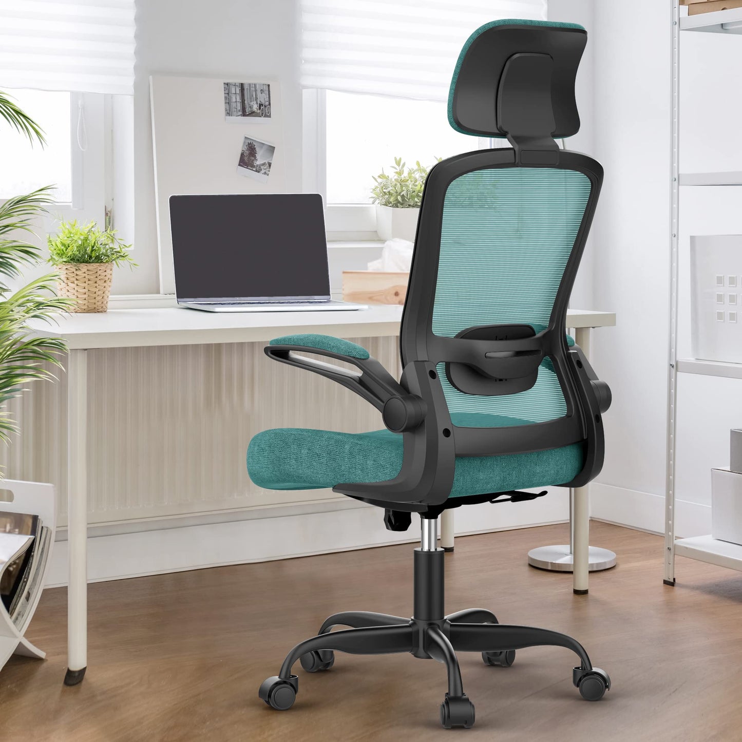 New Year Office Upgrade Ergonomic Desk Chair for Long Hours Sitting – Back & Neck Pain Relief, Adjustable Lumbar Support & Headrest, High-Density Foam Seat, Ideal for Work & Home Office, Green