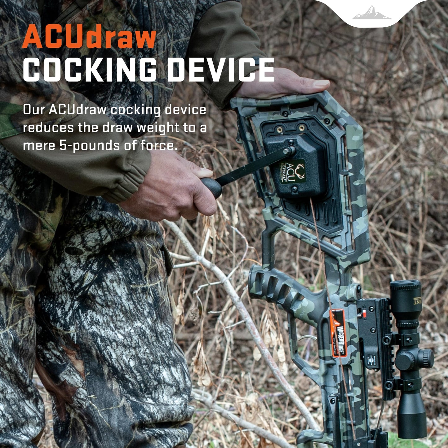 Wicked Ridge by TenPoint Commander M1, Peak Camo - 380 FPS - Includes Built-in ACUdraw, Multi-Line Scope & Three Match 400 Carbon Arrows - American-Built, Narrow Profile All at $599.99