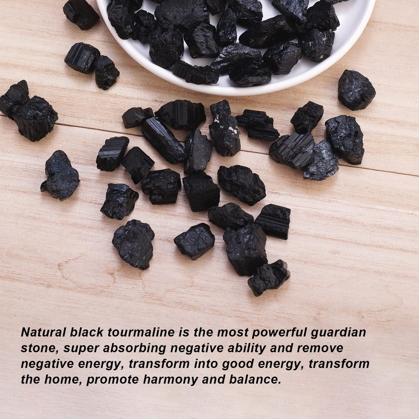 Apengshi Natural Black Tourmaline Raw Stone 0.97lb（440g） Bulk Rough Natural Reiki Energy Purification Negative Energy Healing Crystal Chakra Balance Spiritual Gift