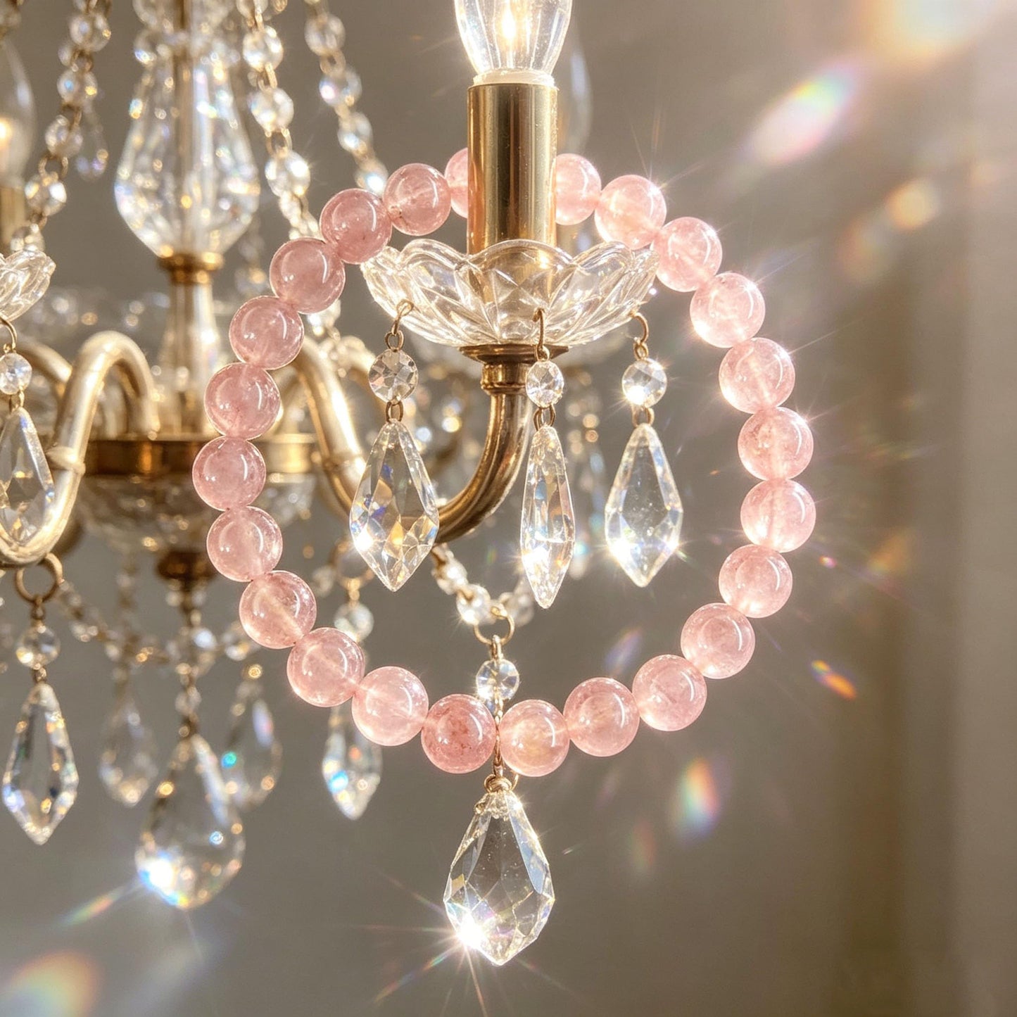 Rose Quartz Crystal Bracelet, Enhance Compassion & Positive Vibes Spiritual Jewelry Heart Healing Rose Quartz Beaded Bracelet, Soothing Energy Stone for Anxiety Relief