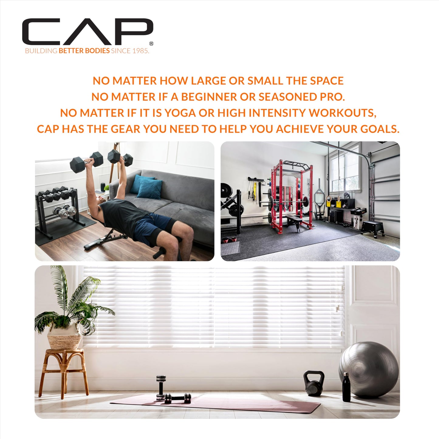 CAP Barbell 55 lb Single Adjustable Dumbbell with Full Rotation Copper Handle