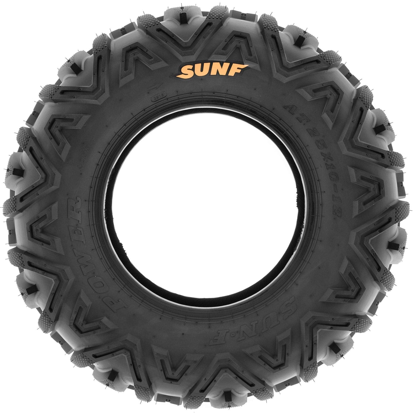 Set of 4 SunF Power.I ATV UTV all-terrain Tires 25x8-12 Front & 25x10-12 Rear, 6 PR, Tubeless A033
