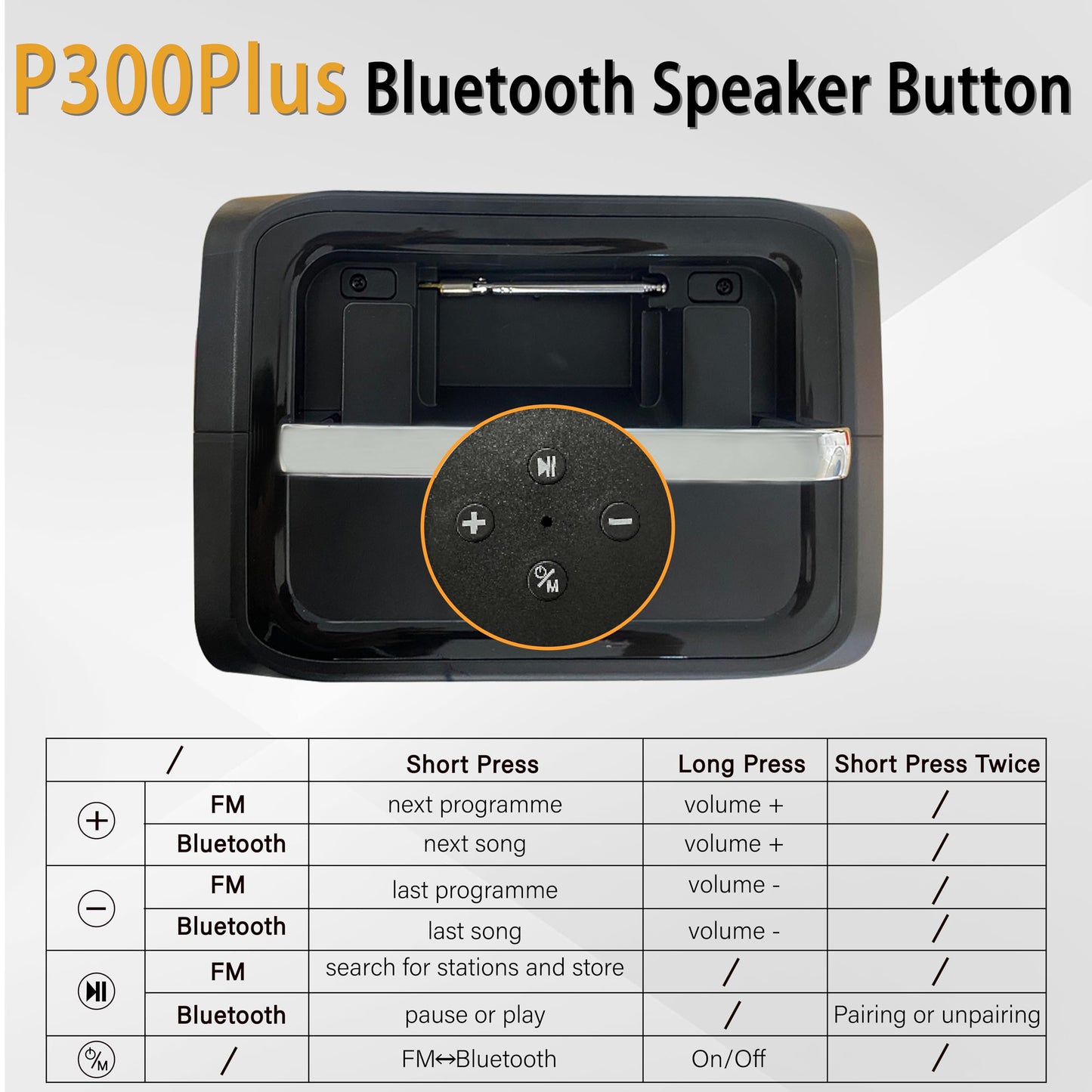 PurMars 300W Portable Power Station (Peak 500W) with Bluetooth Speaker & FM Radio,288Wh Solar Generator,110V AC Outlet,LiFePO4 Power Bank-Portable Power Station for Camping,Solar Power Bank for Home