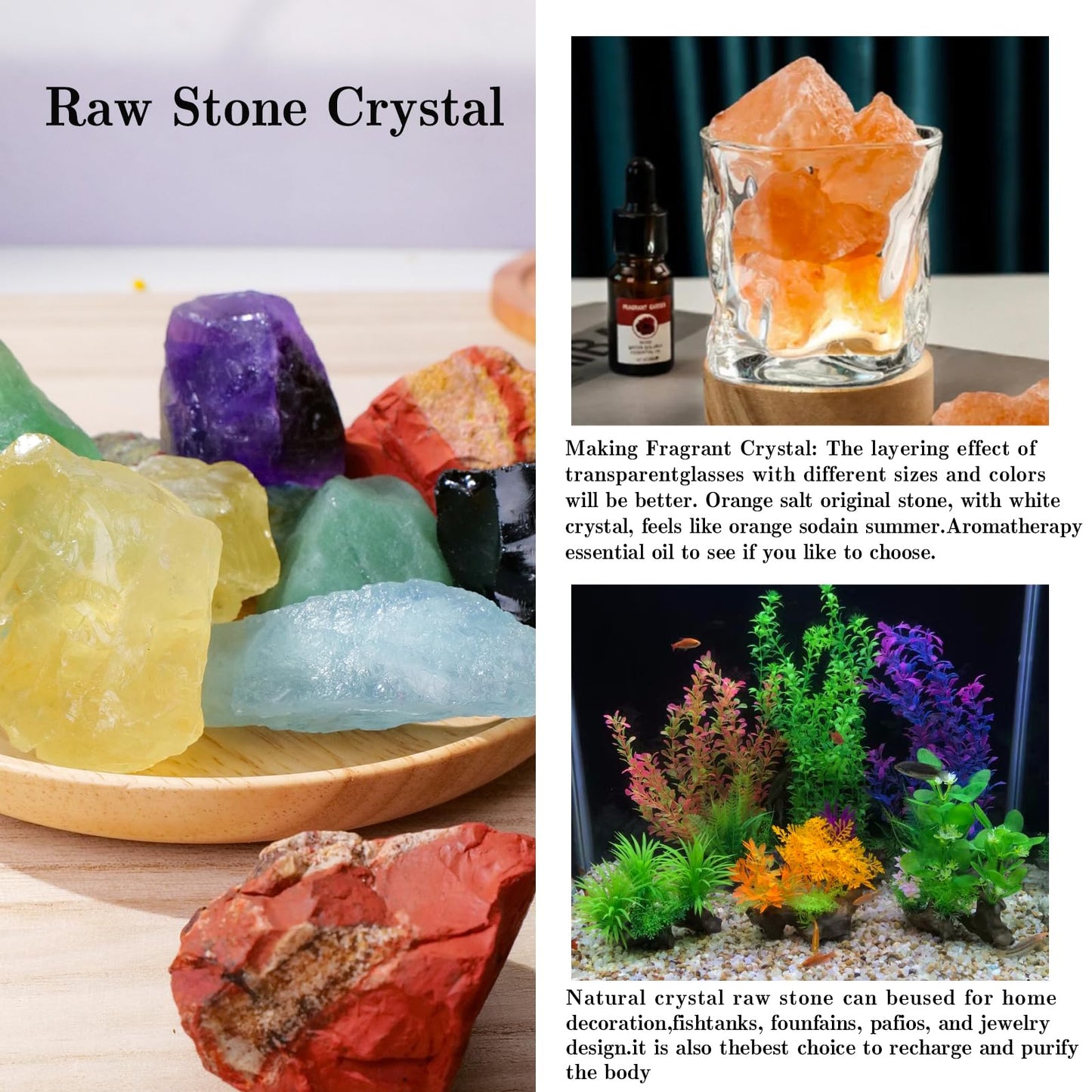 Apengshi Sunstone Raw Crystals 2PCS Natural Rough Rocks Healing Crystal and Stones DIY Raw Stones Meditation Fountain Garden Home Decor