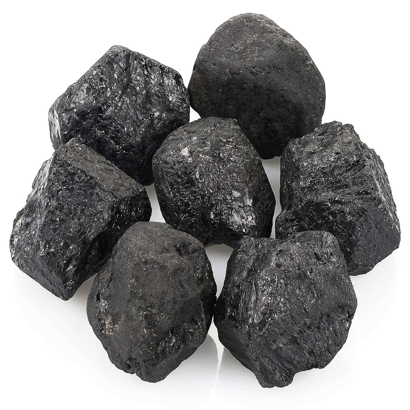LAIDANLA Black Tourmaline 2" Natural Rough Stones Crystal Large Raw Crystals Bulk Healing Cuarzo Gemstones for Reiki Healing Tumbling Fountain Rocks Wire Wrapping Decoration 4PCS 0.55lb