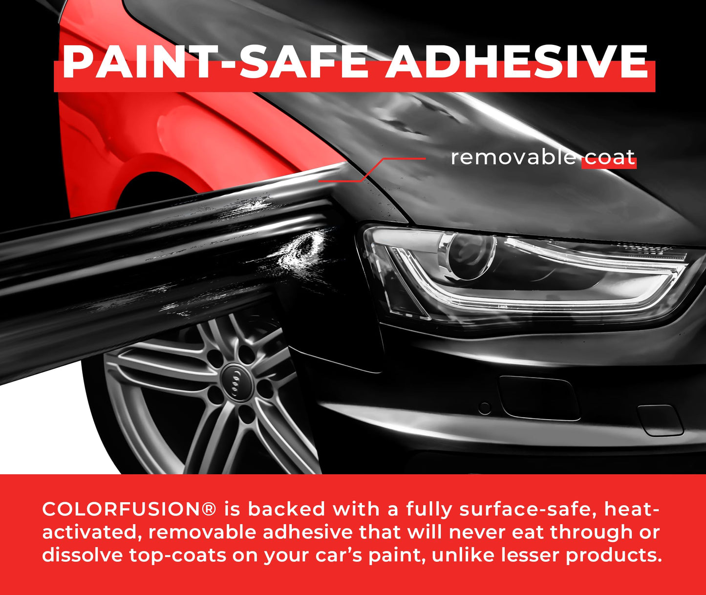 ColorFusion PPF by VViViD, Gloss Piano Black Dry Apply PPF Vinyl Car Wrap Roll 60ft x 5ft