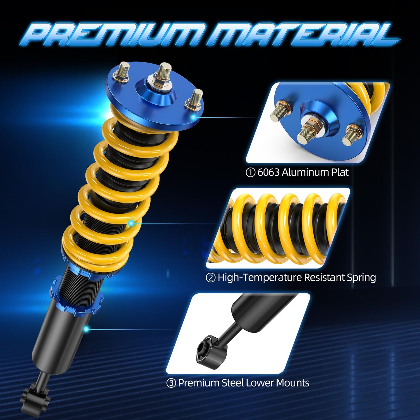 AUTOSTARSHIP Height Adjustable Coilover Lowering Kit Compatible for 2003-2007 Honda Accord LX EX DX SE (CM4/CM5/CM6 Sedan, CM7/CM8 Coupe) 2004-2008 Acura TSX Suspension Coil Spring Strut Shocks (4pcs)
