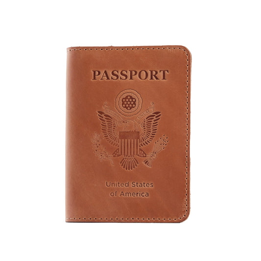 INCARNE US Leather Passport Holder for Travel - Passport Case - Passport Wallet for Men - Passport Cover for Women Sleeve Protector - Travel Essentials Vacation Luggage Travel Gifts - Vintage Cognac