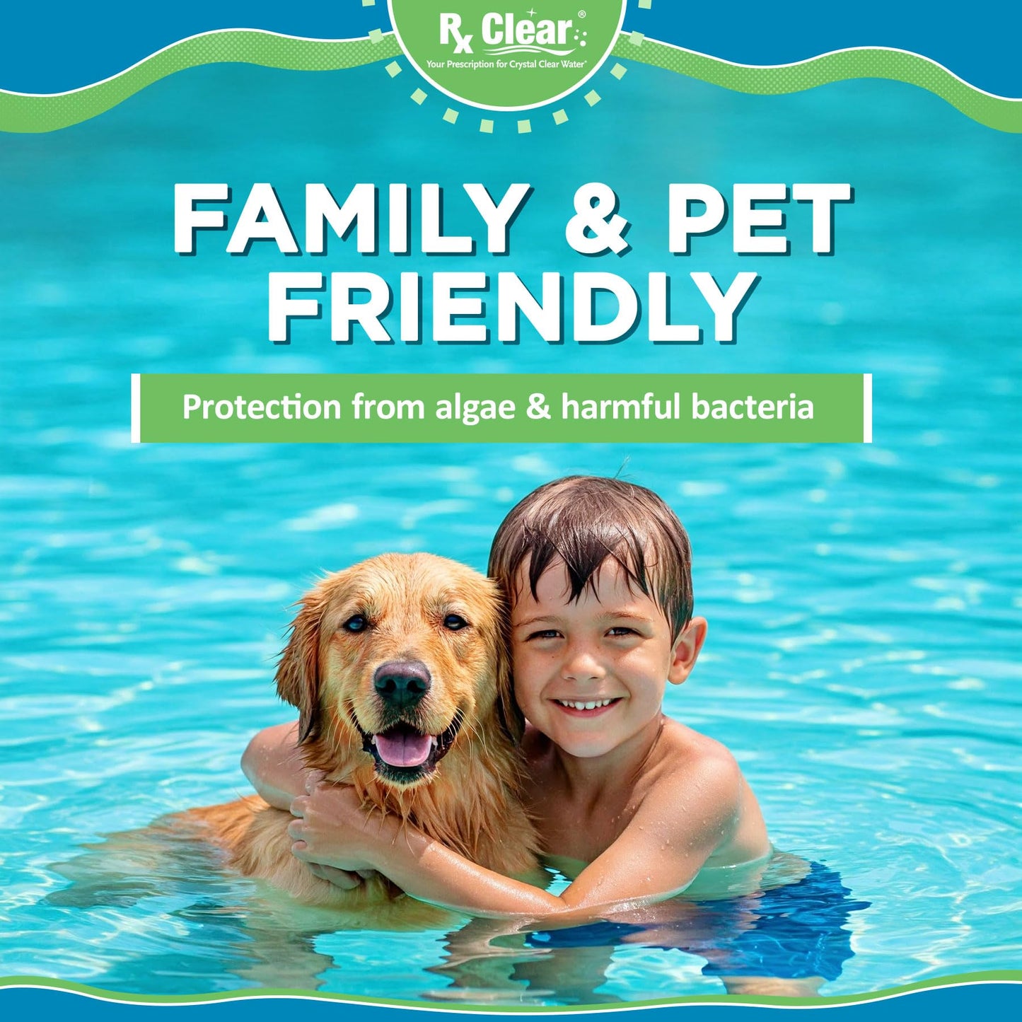 Rx Clear 3" Inch Chlorine Tabs | 50 Pounds | Individual Stabilized Chlorinating Tablets for Sanitizing Swimming Pools | Long Lasting, Slow Dissolving, and UV Protected