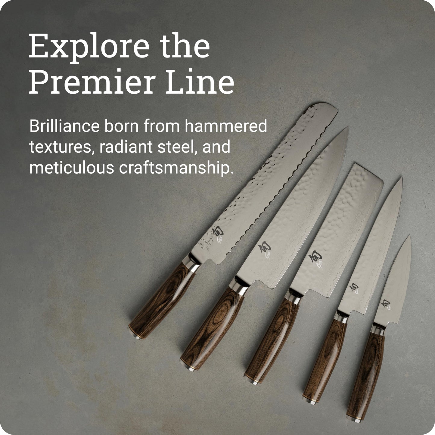 Shun Cutlery Premier Chef's Knife 8”, Thin, Light Kitchen Knife, Ideal for All-Around Food Preparation, Authentic, Handcrafted Japanese Knife, Professional Chef Knife