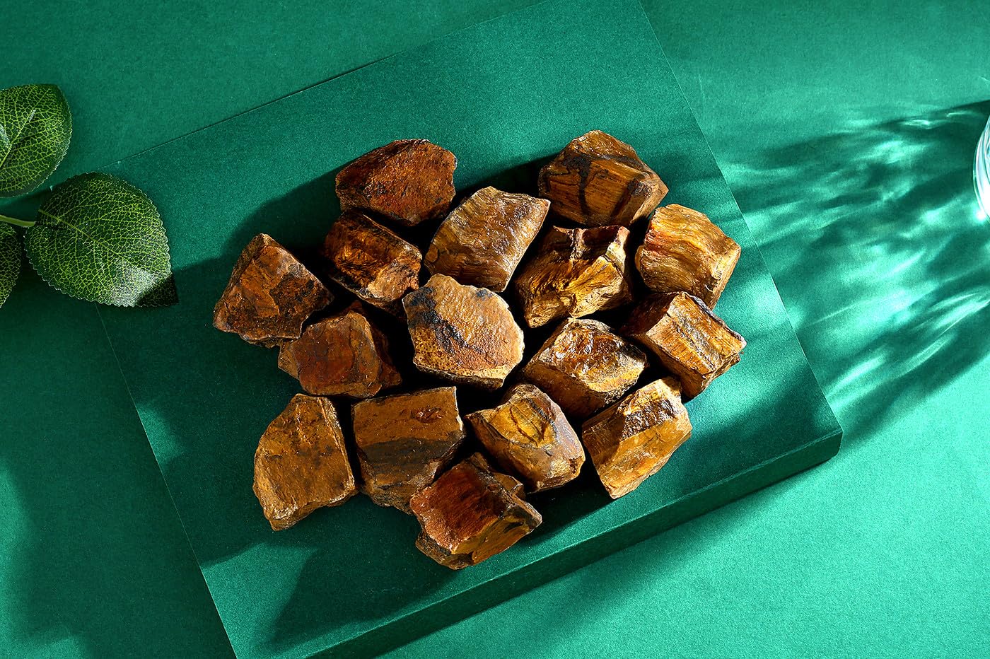 QINJIEJIE Tiger Eye Raw Crystals Stones Natural Rough Gemstones Rocks Bulk Large 0.8-1.2" Gems Reiki Fountain Rock for Tumbling Cabbing Polishing Wire Wrapping Wicca Decoration 0.45 lbs